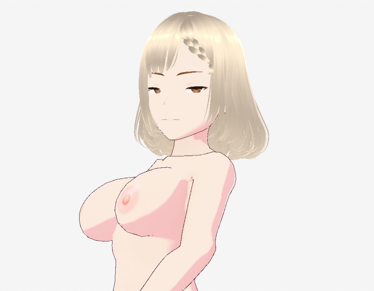 金髪の浴衣の和風美女（セリフなし  3DCGモデル  イラスト集） サンプル10ページ目