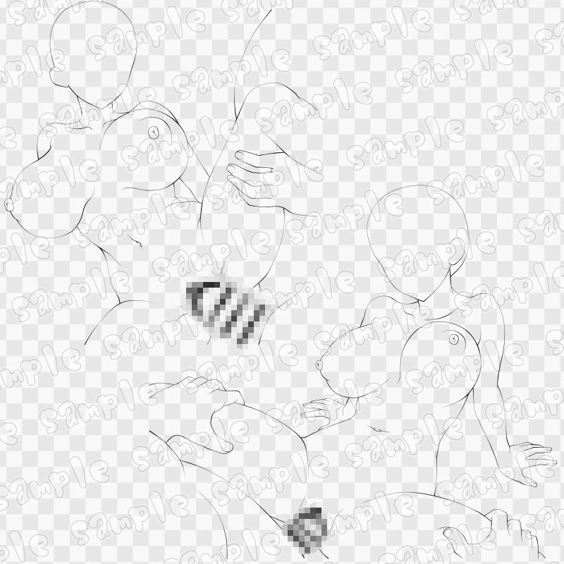 線画素材集［手］90 サンプル3ページ目
