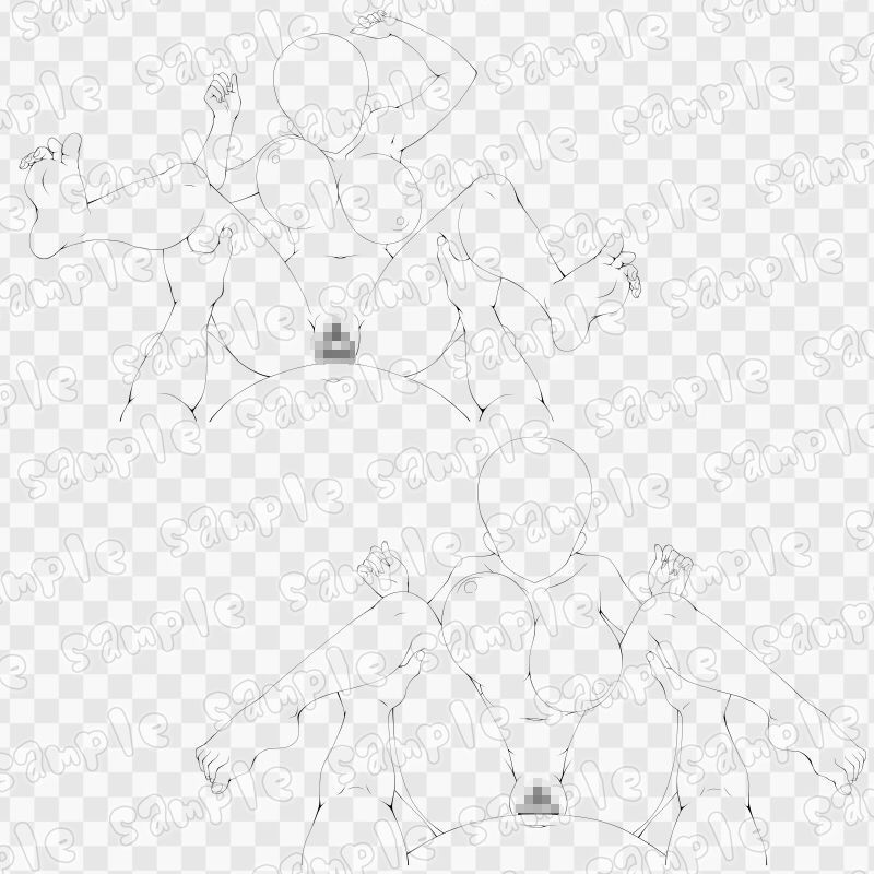 線画素材集［手］91 サンプル3ページ目