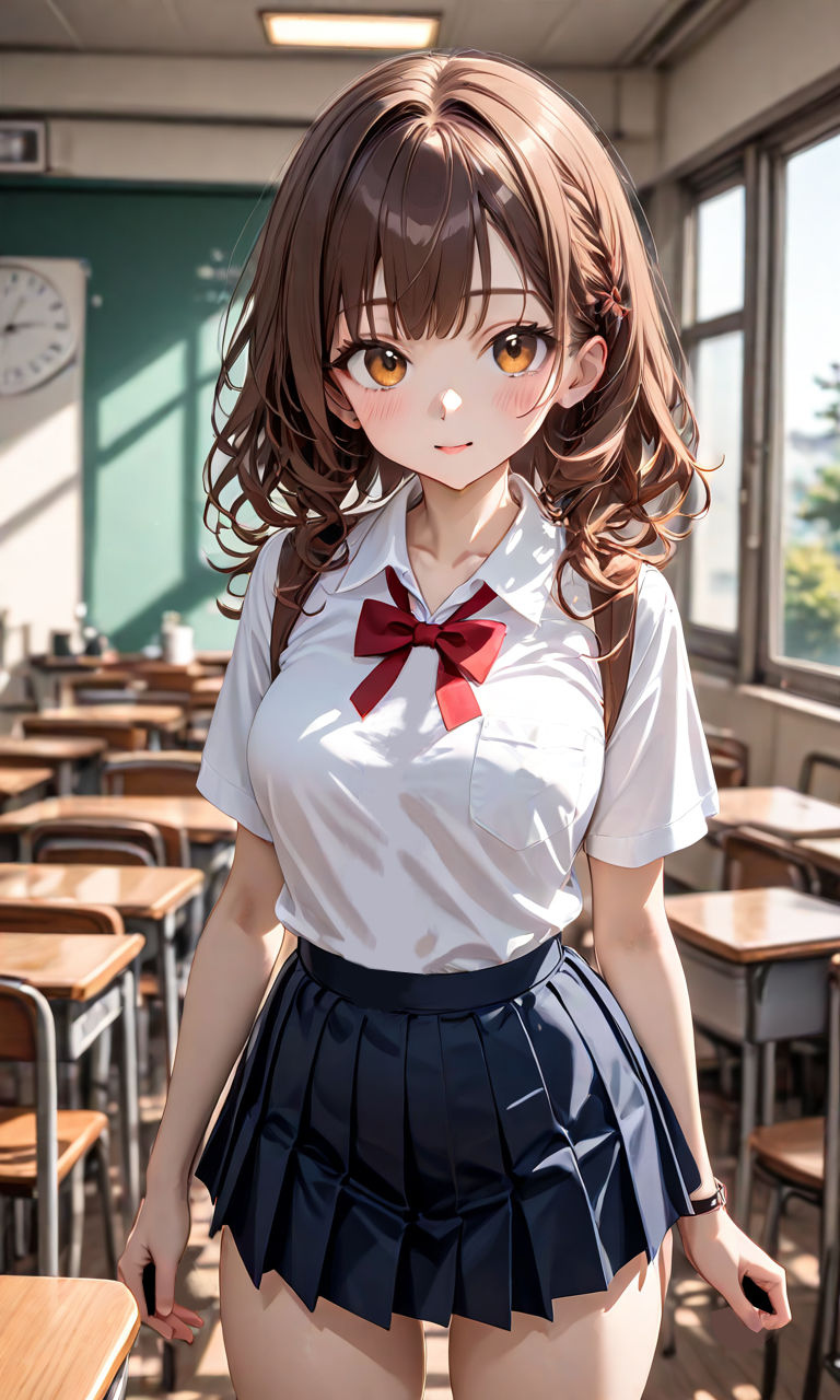 茶髪美少女学校制服 サンプル1ページ目