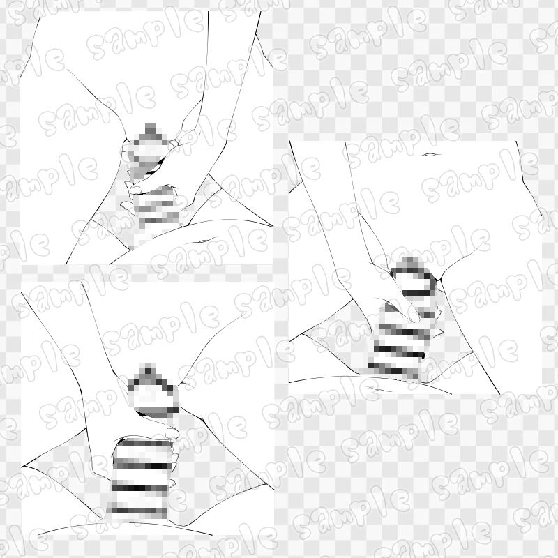 線画素材集［手］95 サンプル2ページ目