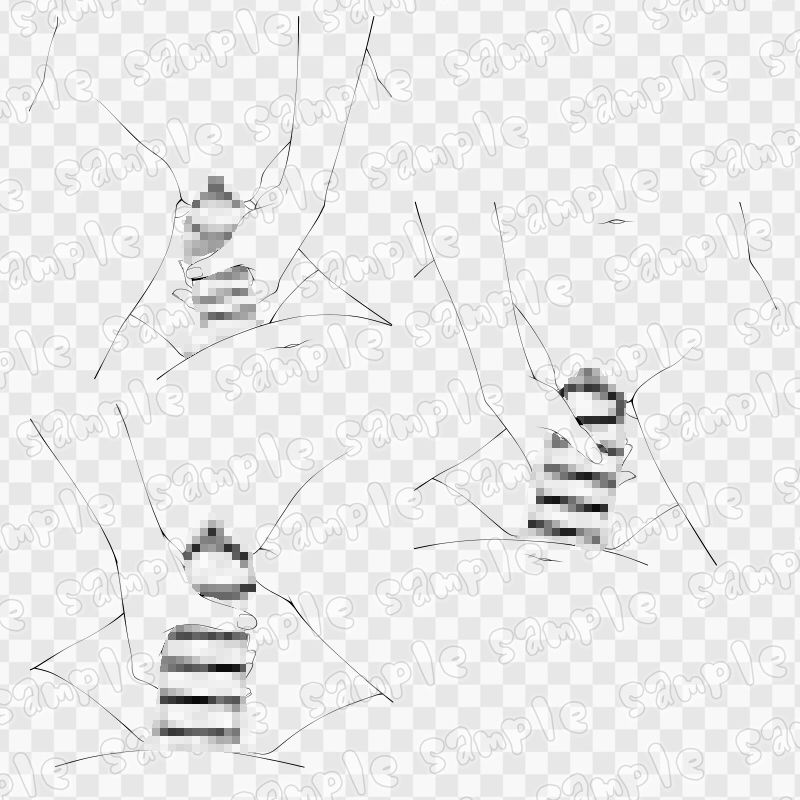 線画素材集［手］95 サンプル3ページ目