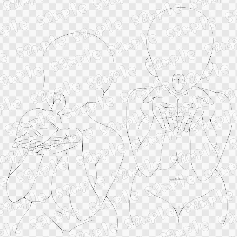 線画素材集［手］96 サンプル2ページ目
