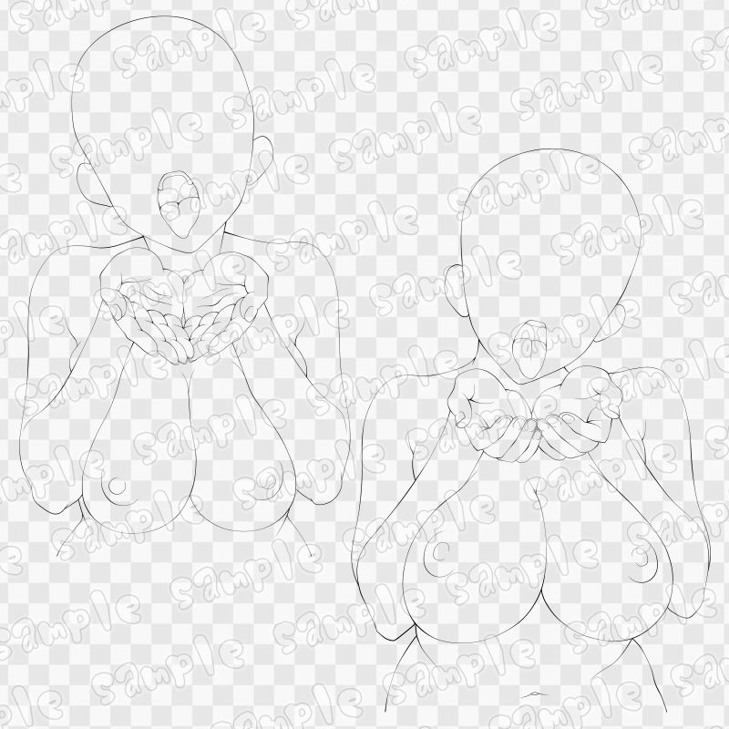 線画素材集［手］97 サンプル2ページ目