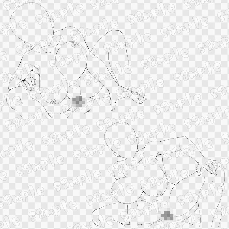 線画素材集［手］100 サンプル3ページ目