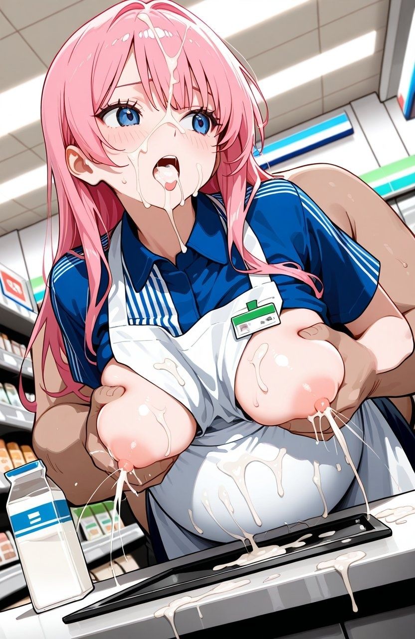 AI妊婦グラビアイラスト集 R18＋ Vol.046 コンビニ店員編 サンプル2ページ目
