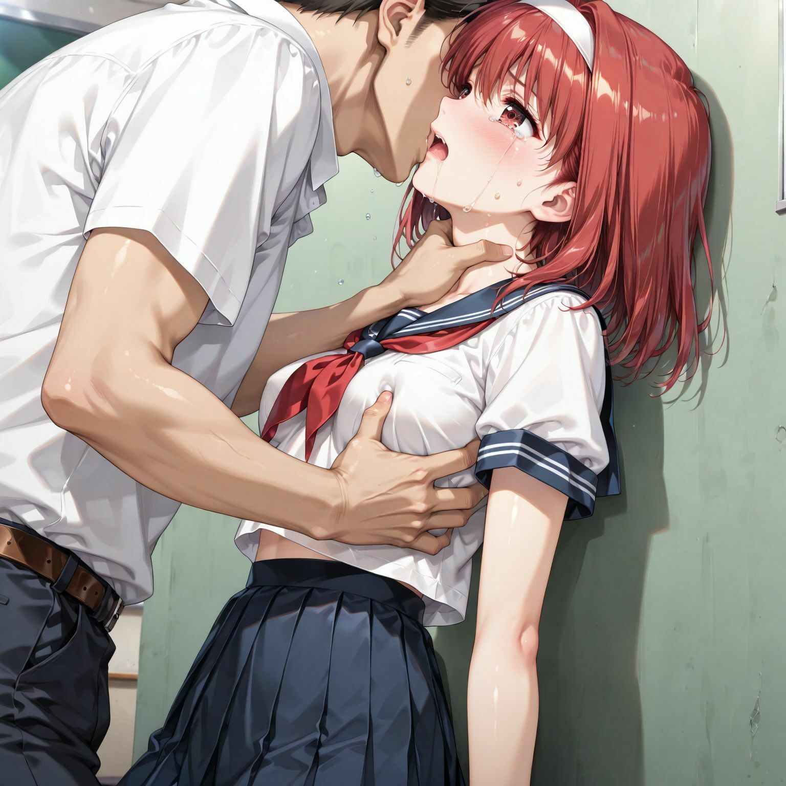 男子に犯●れた制服少女 サンプル2ページ目