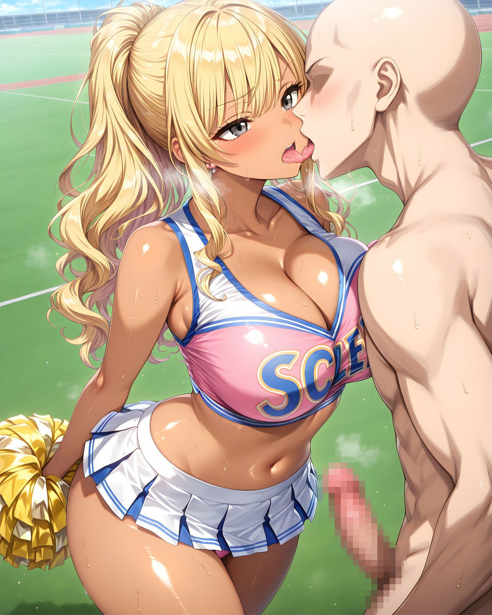 超ミニスカチア部〜パンツ丸見えのチアガール達にセクハラしたり、ぶっかけたり、チ〇ポのお世話してもらうイラスト集〜 サンプル5ページ目