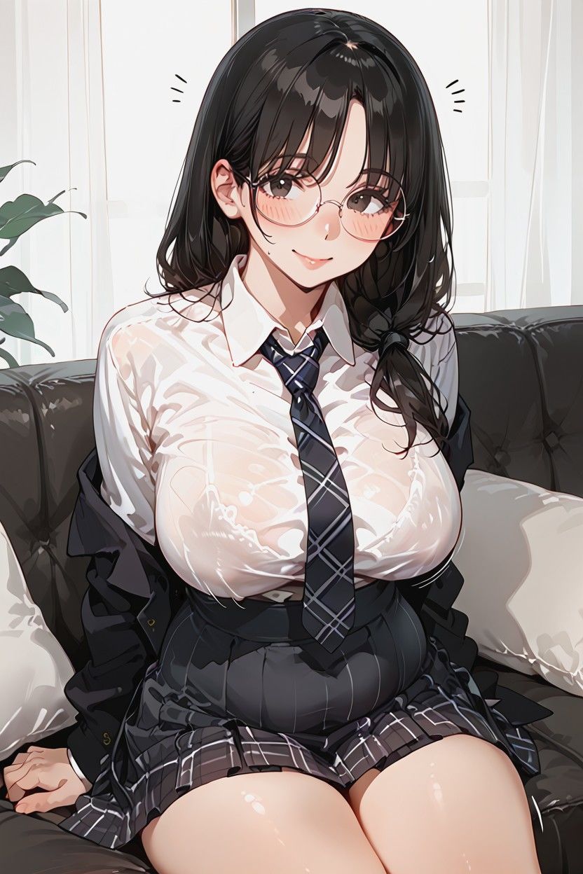 幼馴染委員長が彼女になったら、意外と大胆だった件（生成プロンプト同梱） サンプル3ページ目