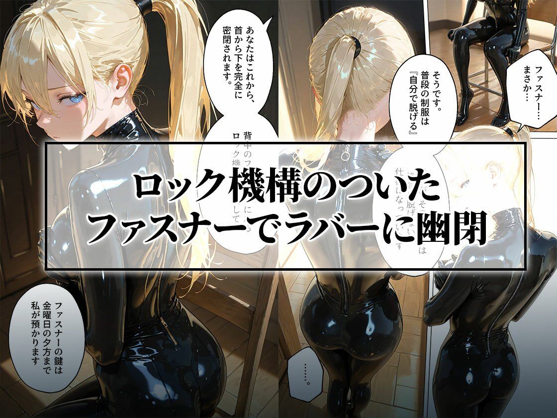 【わからせ週間】月曜日のラバースーツ密閉＆絶頂編｜護謨学院 サンプル2ページ目