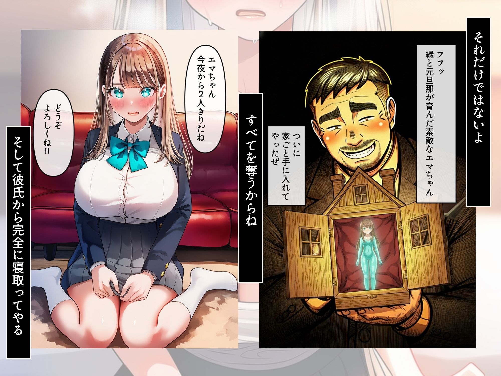 ターコイズアイズの巨乳ハーフ彼女を彼氏から寝取った話 サンプル9ページ目