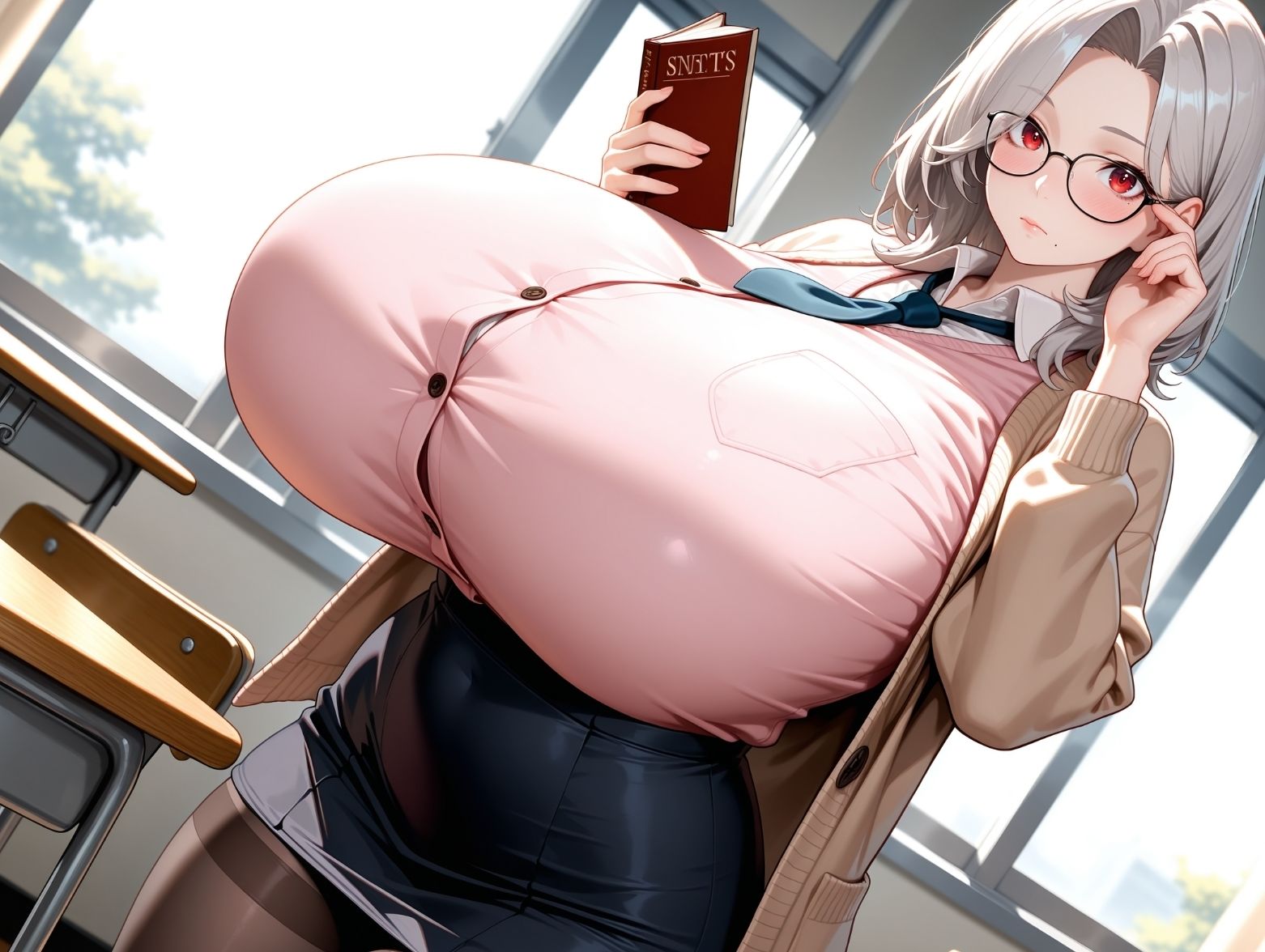 巨乳しか入れない元女学園に男は俺一人！中出し子作りされる爆乳教師セックス集 サンプル9ページ目