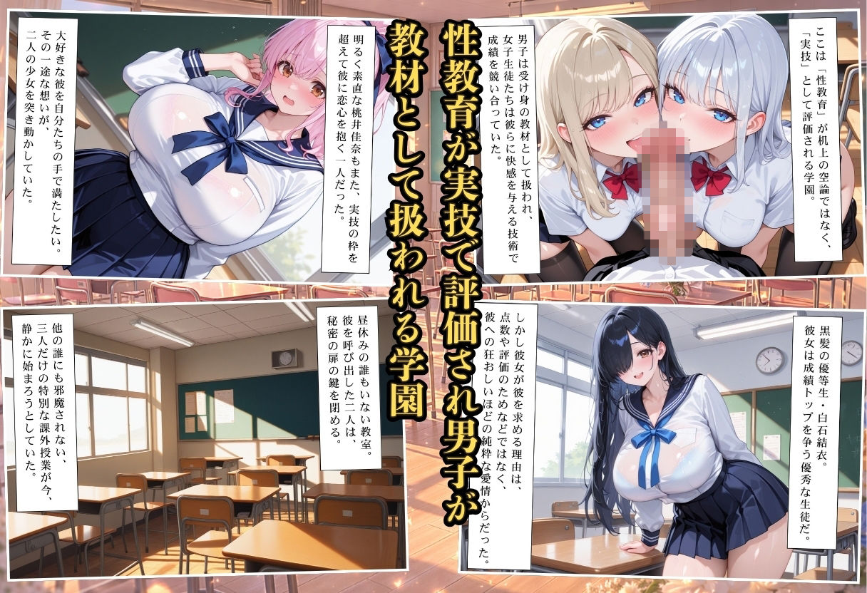 成績はセックス次第！性技で評価される性教育学園〜優等生と甘えん坊の純愛編〜 サンプル1ページ目