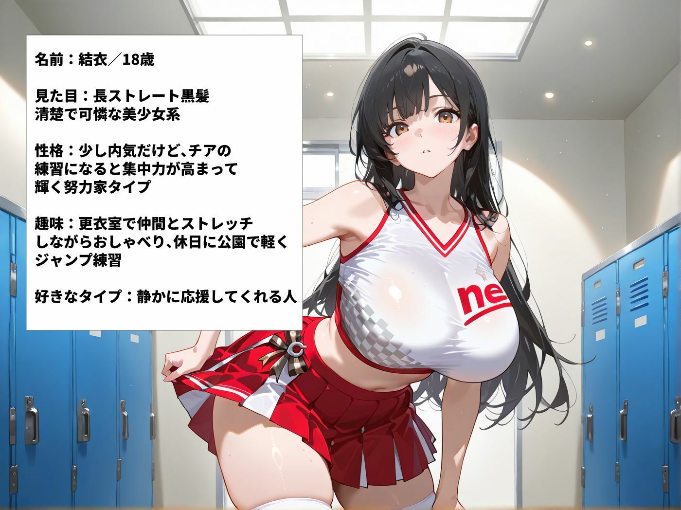 巨乳チアガール部員3人とあまあまなラブラブセックス サンプル1ページ目