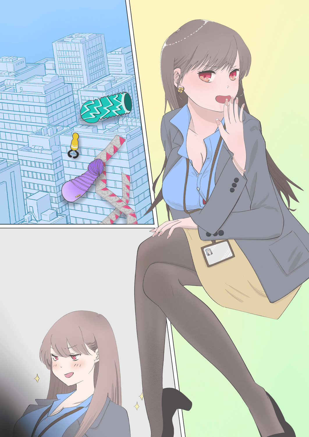 エリート社畜女子、淫語クイズで逆さ雑魚アクメ（はーと） サンプル2ページ目