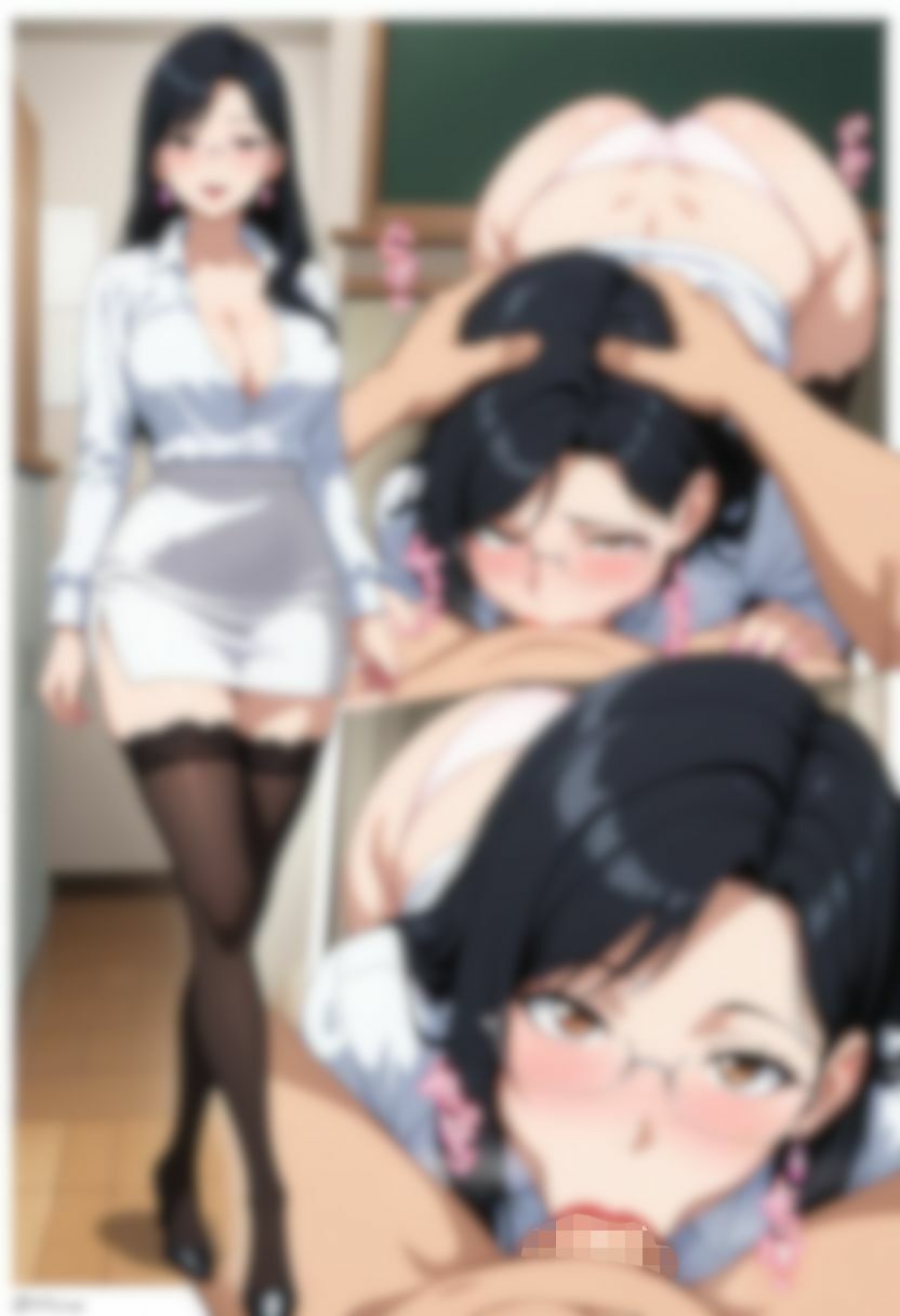 色白女教師のパンティ×ニーソックス。エッチ付き。 サンプル1ページ目