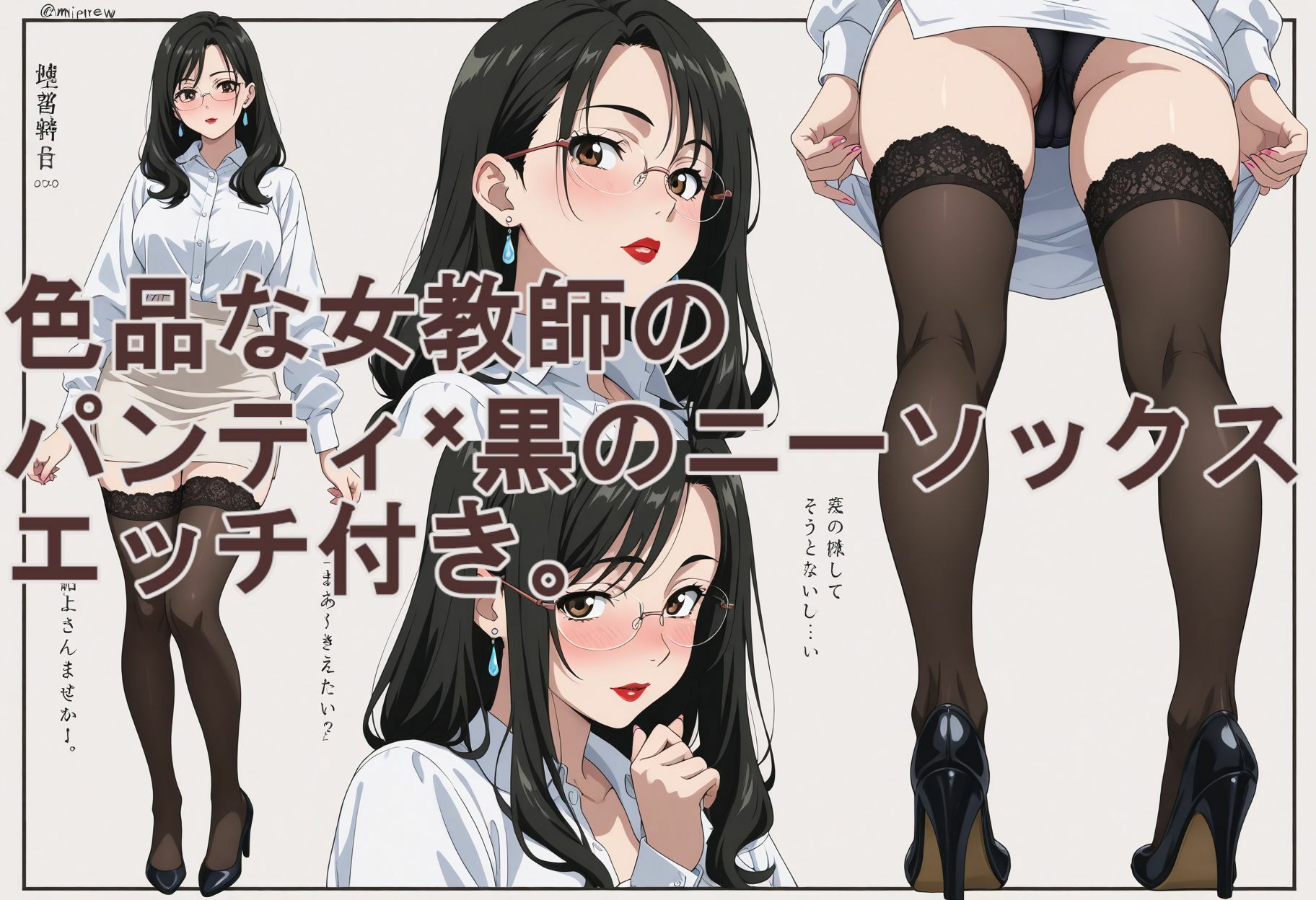 色白女教師のパンティ×ニーソックス。エッチ付き。 サンプル3ページ目