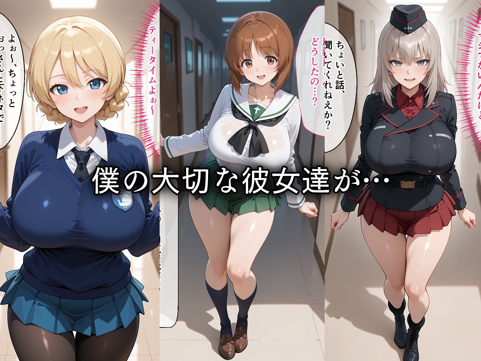 寝取られた巨乳美少女たち〜催〇アプリで種付け完了 サンプル1ページ目
