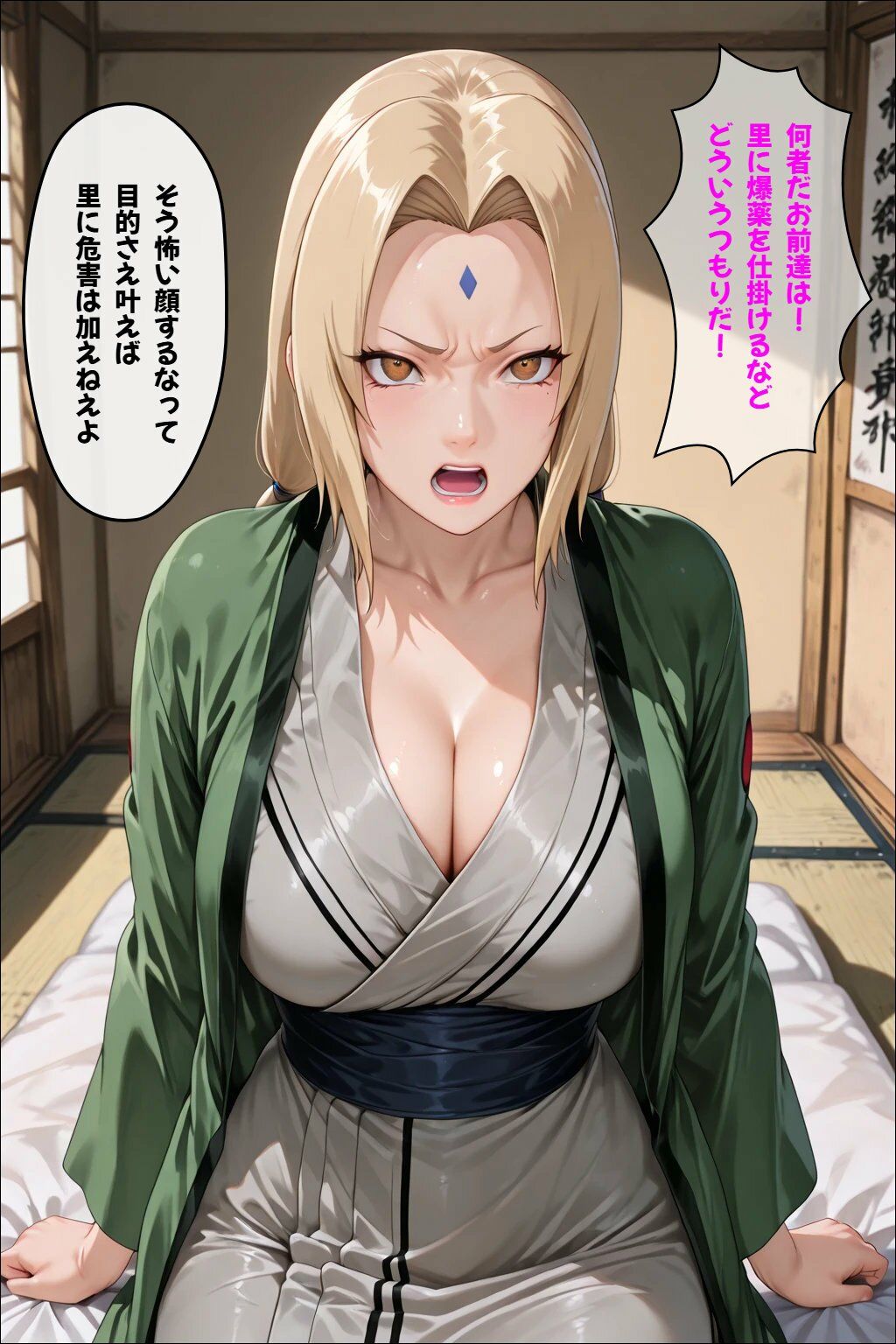 （セリフ付き）木の葉堕とし〜里の為に体を差し出す綱手〜 サンプル1ページ目