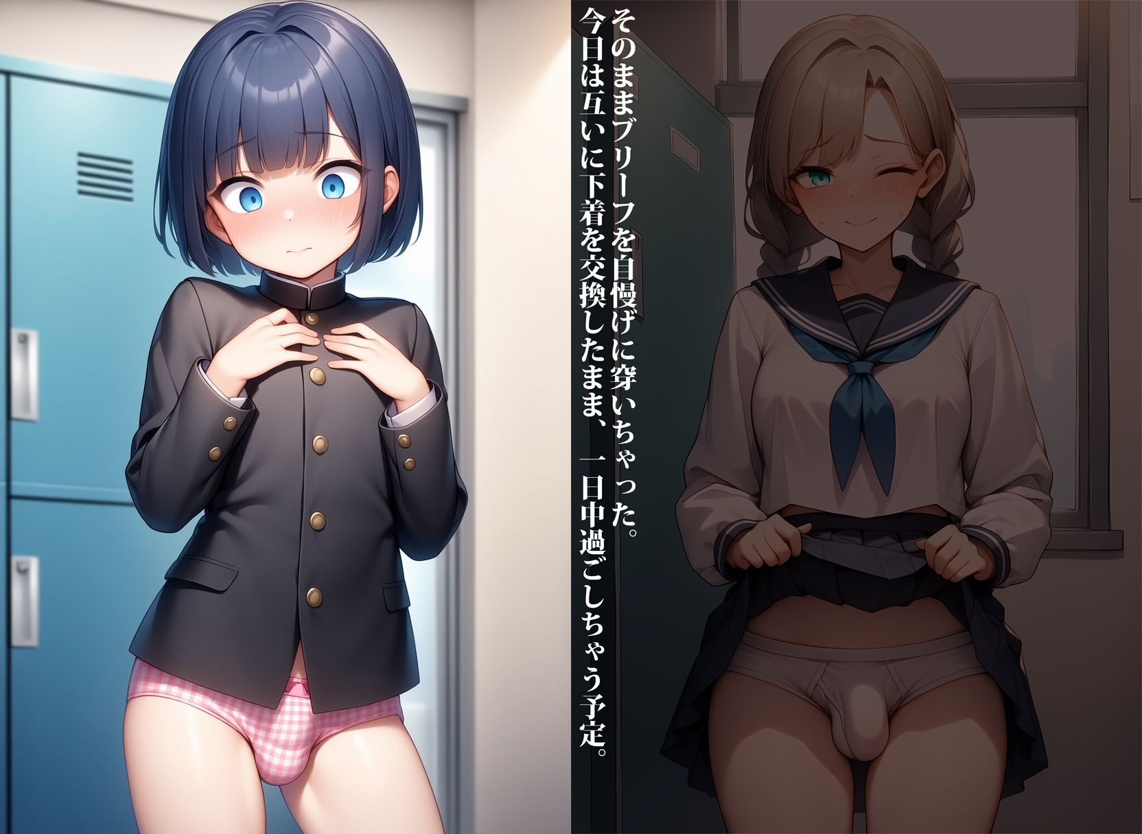 フタナリの恋人に迫られて精液もオシッコも漏らしちゃう男の娘 サンプル6ページ目