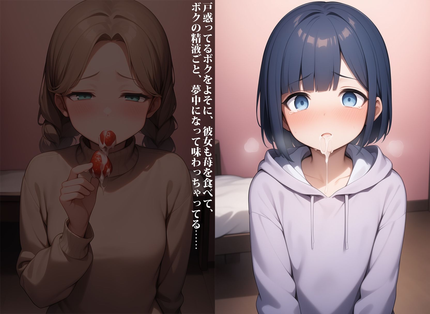 フタナリの恋人に迫られて精液もオシッコも漏らしちゃう男の娘 サンプル9ページ目