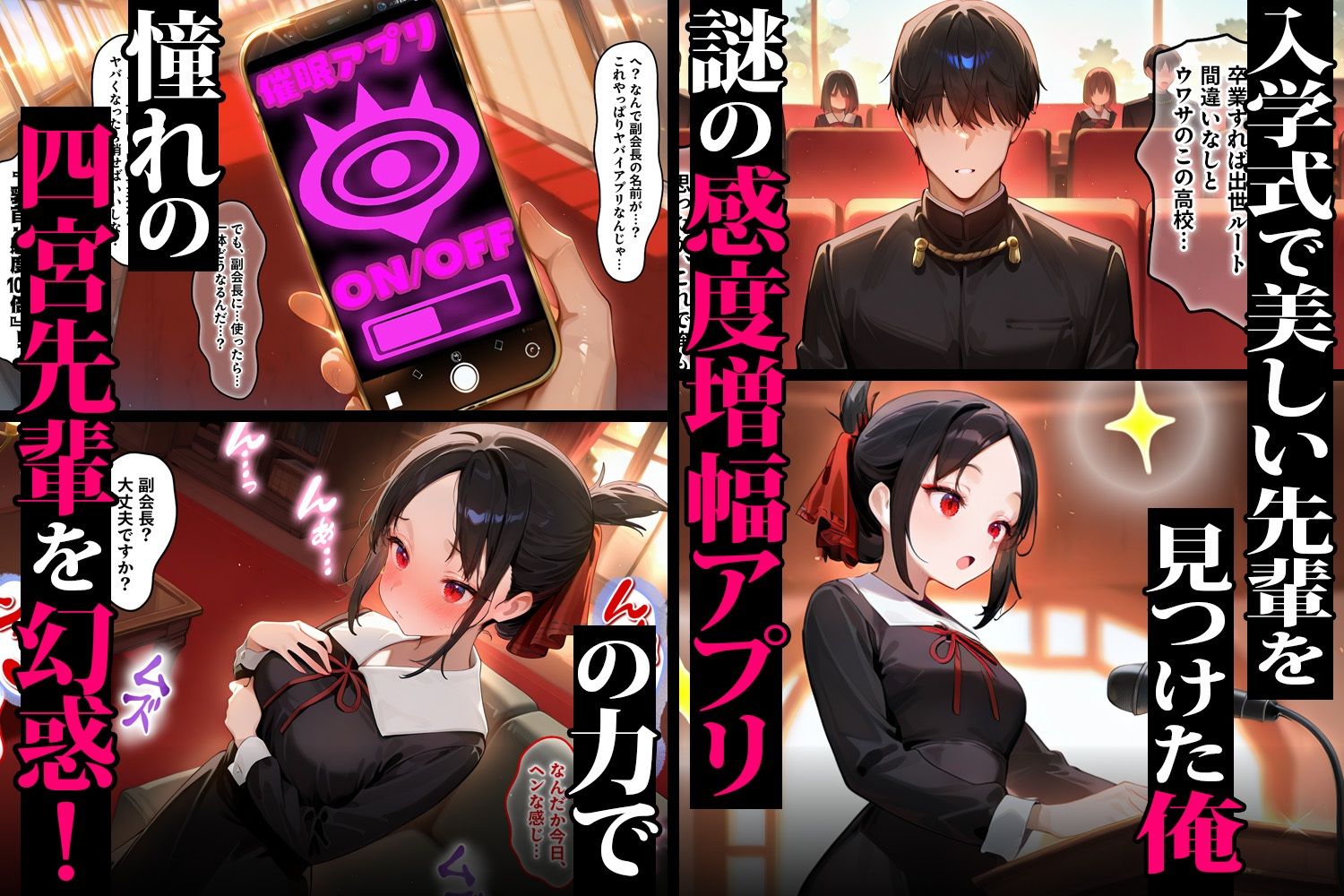 催●アプリで感度3000倍 イキ狂い絶頂中出しされた話 かぐや＆愛編 サンプル1ページ目