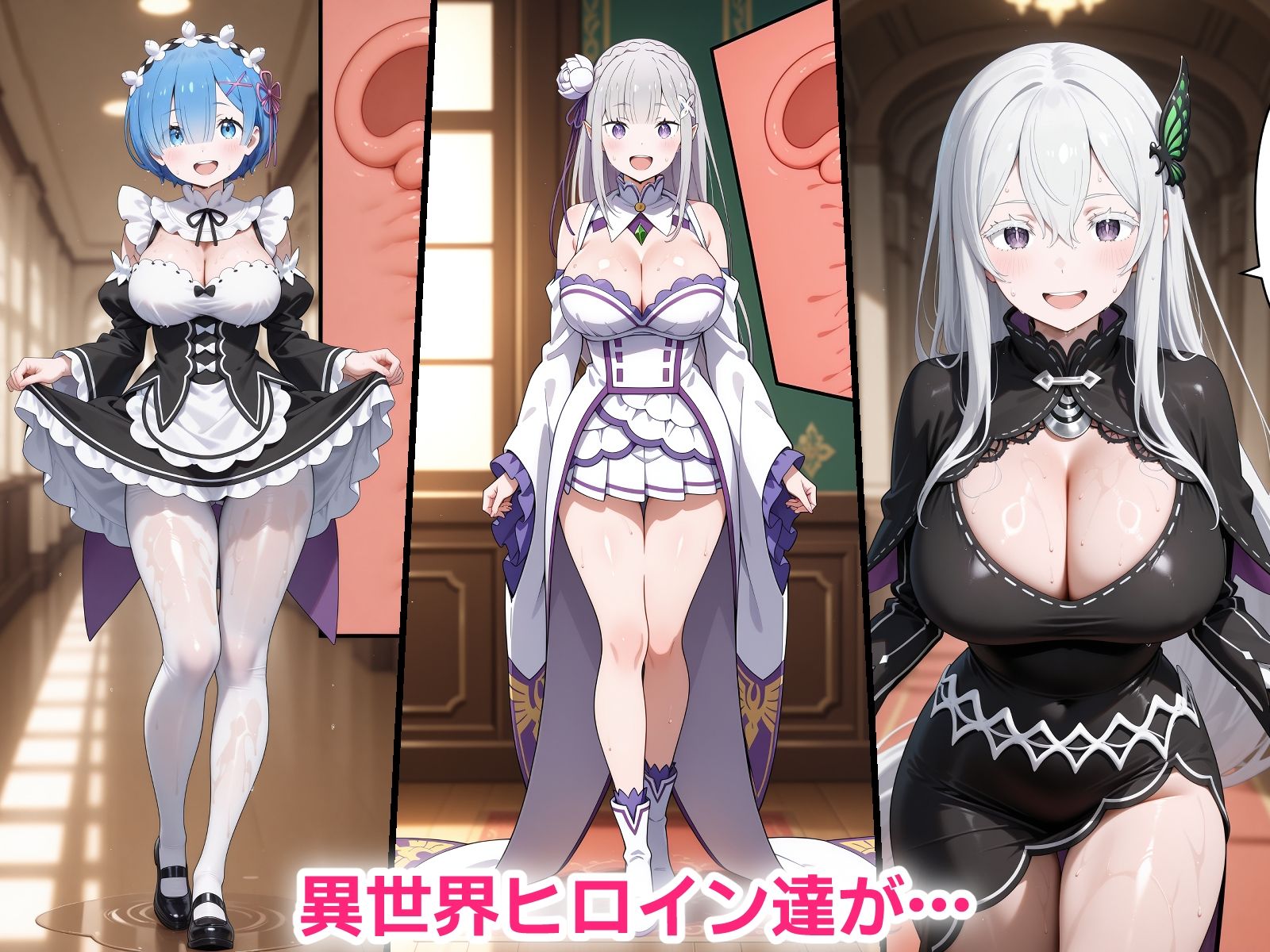 催●おじさんに寝取られる異世界ヒロインの三人〜全員メス堕ち・孕ませ〜 サンプル1ページ目