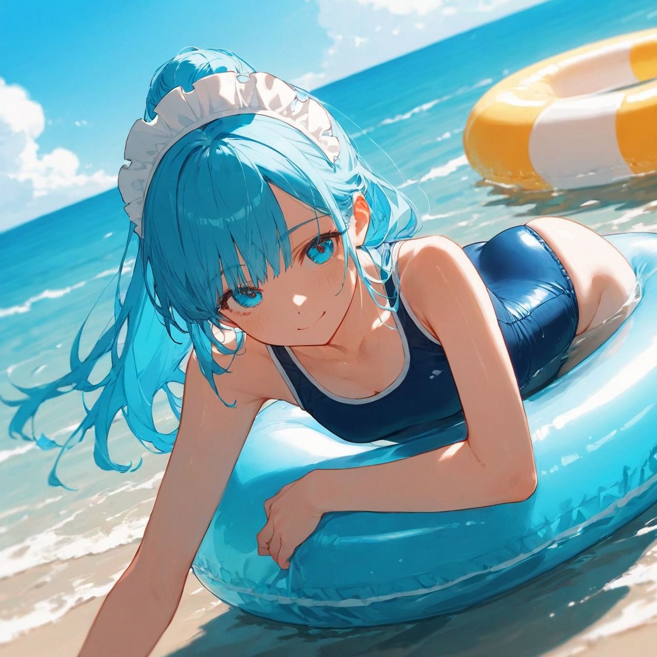 メイドさんと海でいちゃラブ（はーと） サンプル1ページ目