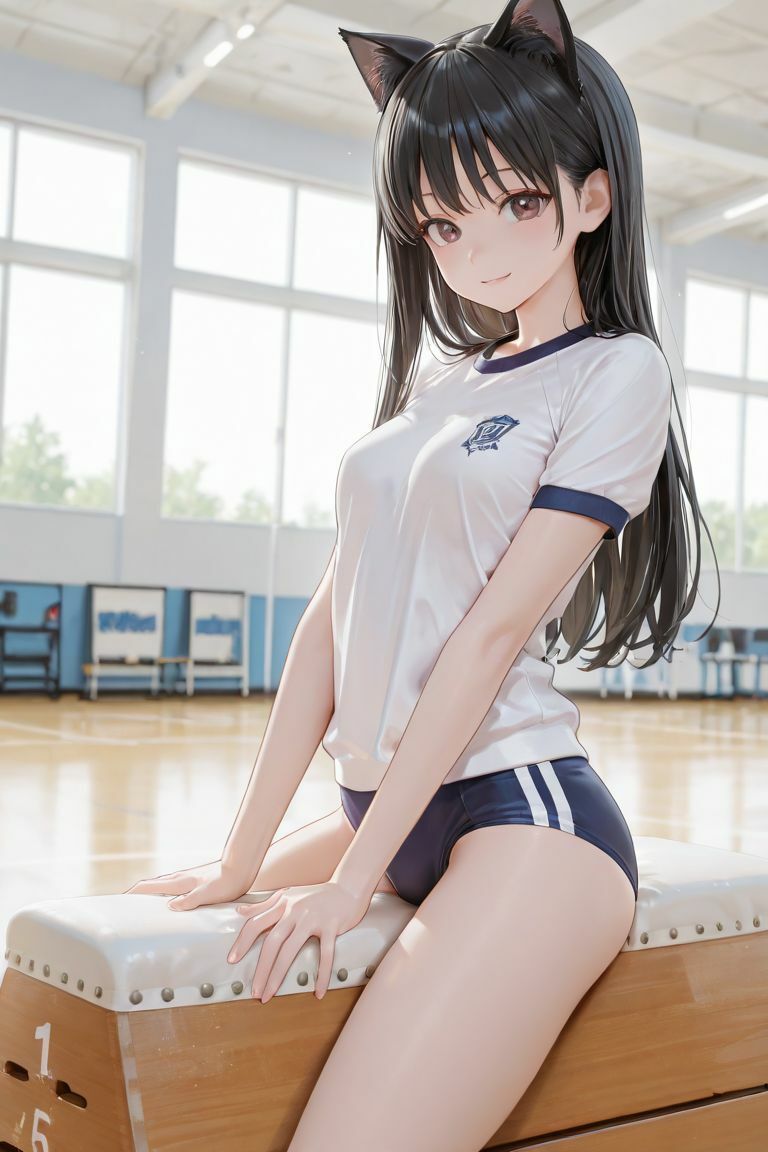 猫耳JKと体育館で サンプル2ページ目
