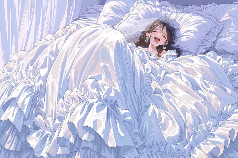 【ドレス美少女50】ツルツルドレスに包まれて恍惚に沈む サンプル1ページ目