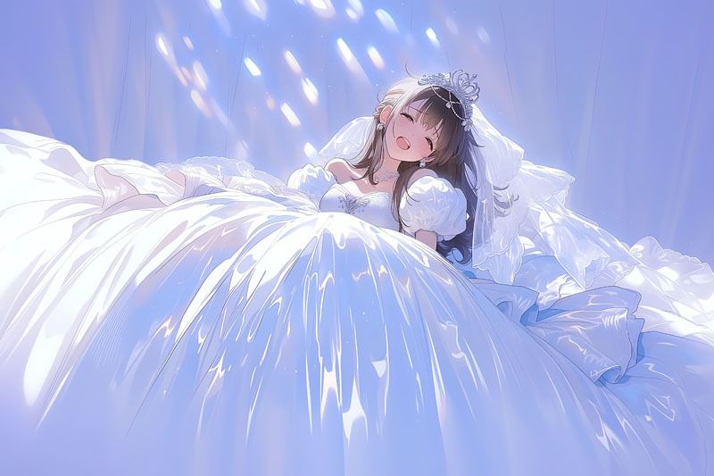 【ドレス美少女50】ツルツルドレスに包まれて恍惚に沈む サンプル2ページ目
