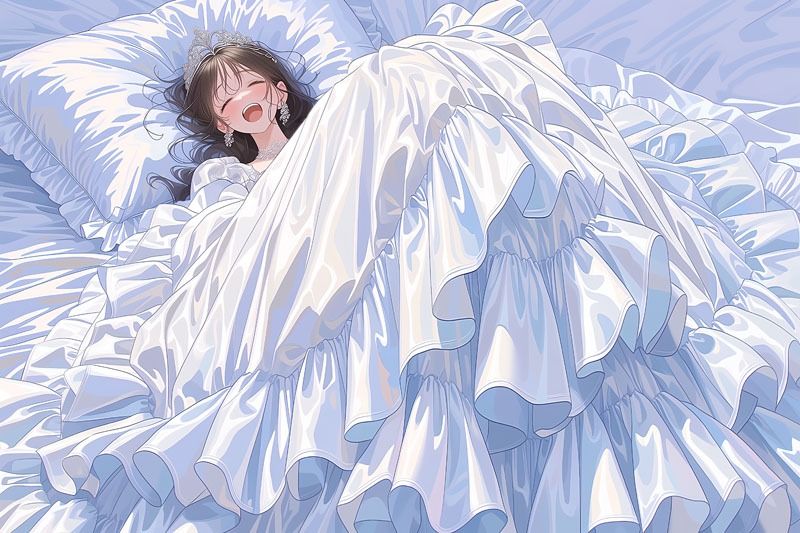 【ドレス美少女50】ツルツルドレスに包まれて恍惚に沈む サンプル3ページ目