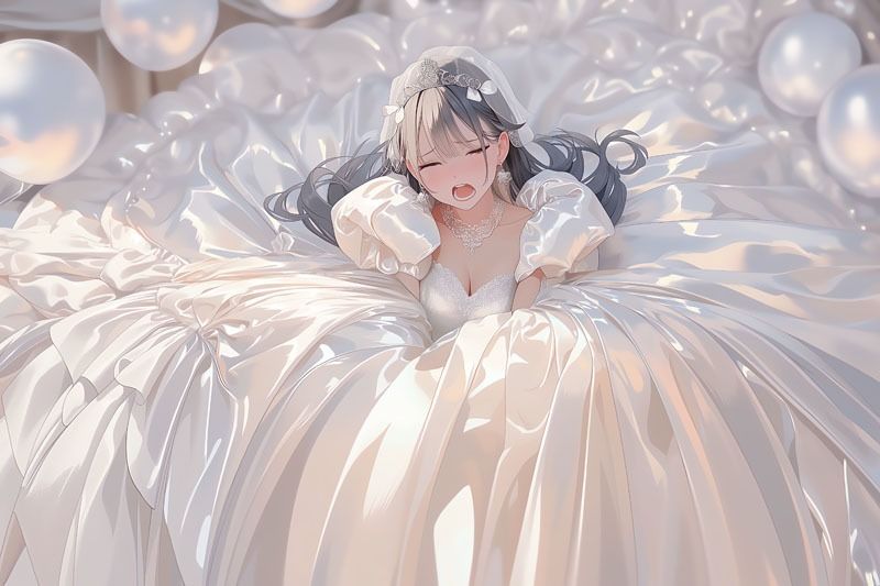 【ドレス美少女50】ツルツルドレスに包まれて恍惚に沈む サンプル4ページ目