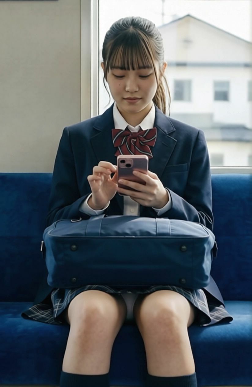 【AI動画】GGC vol.37 電車編14【制服パンチラ】 サンプル2ページ目
