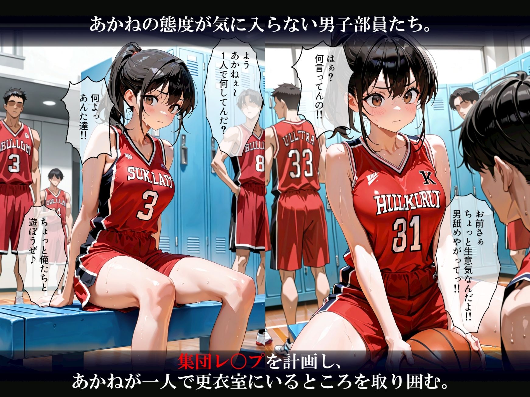 【セリフ付き】生意気女バスエース  プライド崩壊メス堕ち サンプル2ページ目