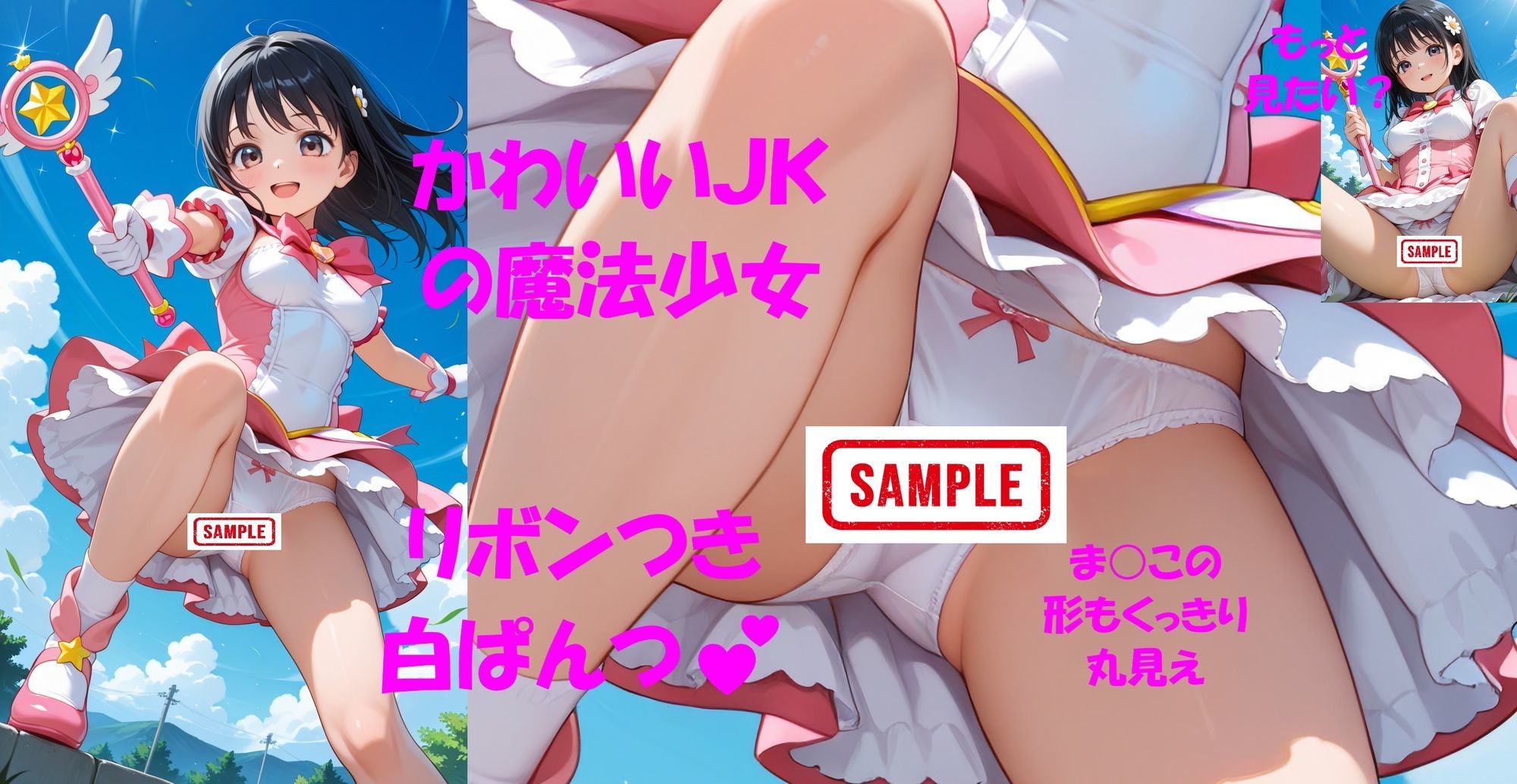 パンチラJKが魔法少女に変身★オナニーでイクぅ！3―黒髪JK、オナニーに夢中― サンプル7ページ目