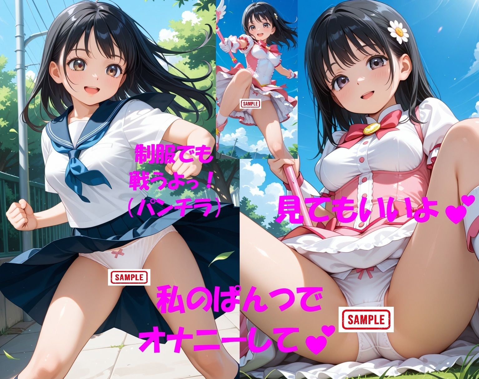 パンチラJKが魔法少女に変身★オナニーでイクぅ！3―黒髪JK、オナニーに夢中― サンプル8ページ目