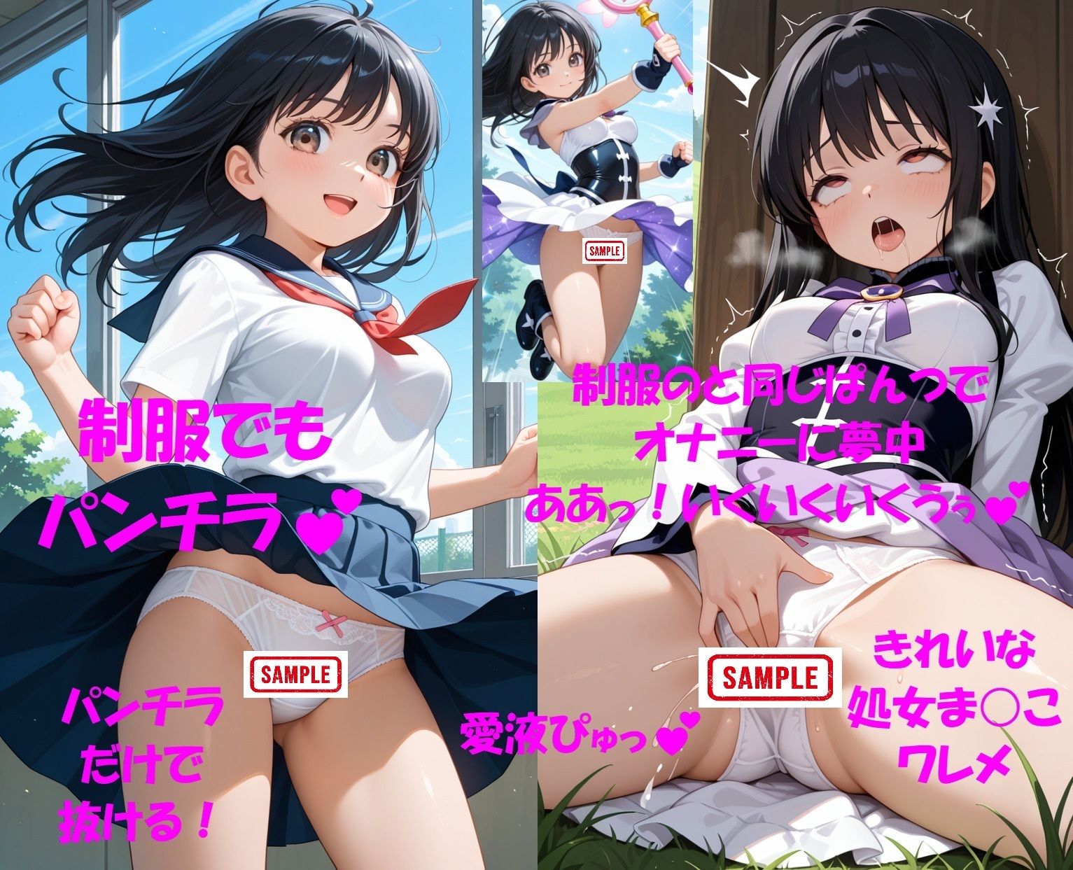 パンチラJKが魔法少女に変身★オナニーでイクぅ！3―黒髪JK、オナニーに夢中― サンプル10ページ目