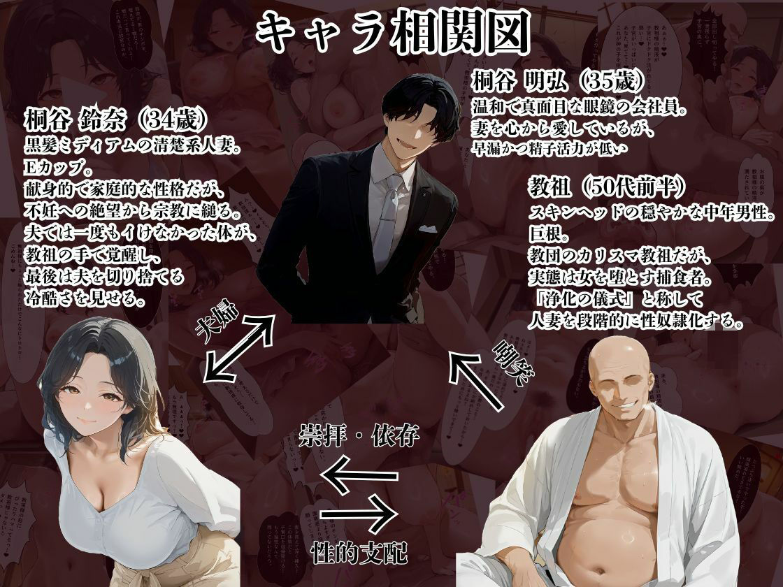 【教祖に孕まされた人妻】不妊に悩む人妻が宗教に救いを求めた結果子宮の奥まで信者になり寝取られて家庭崩壊する話 サンプル1ページ目