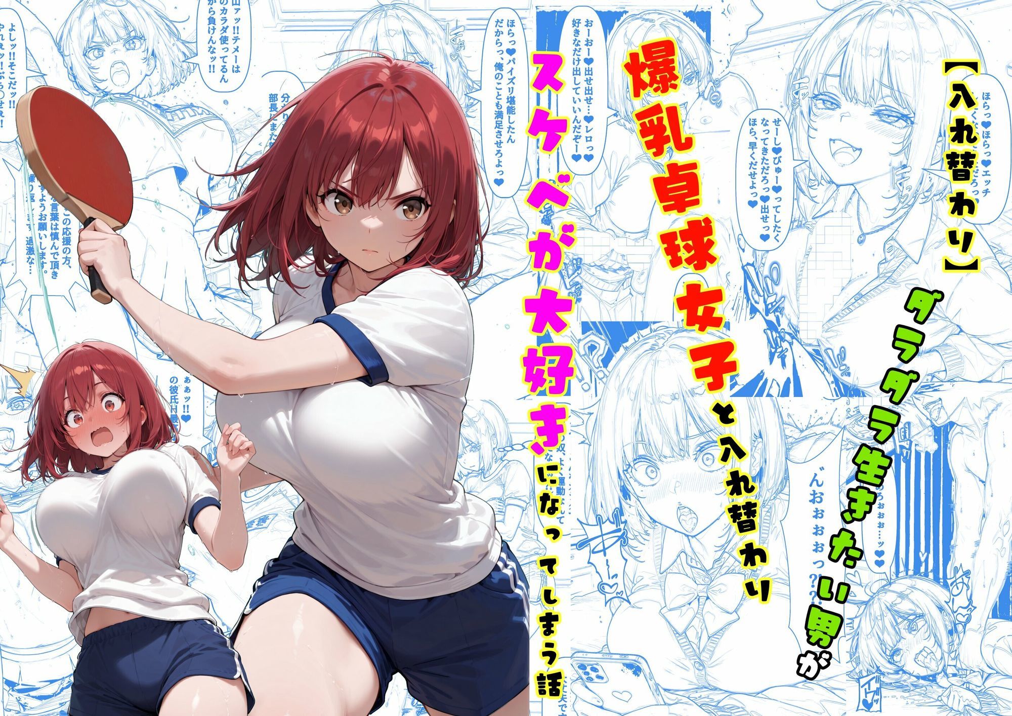 TS2作品セット8（【人格改変】クール美人なアイドルの護衛をチンポ大好き変態女に…・【入れ替わり】爆乳卓球女子と入れ替わり、スケベが大好きに…） サンプル5ページ目