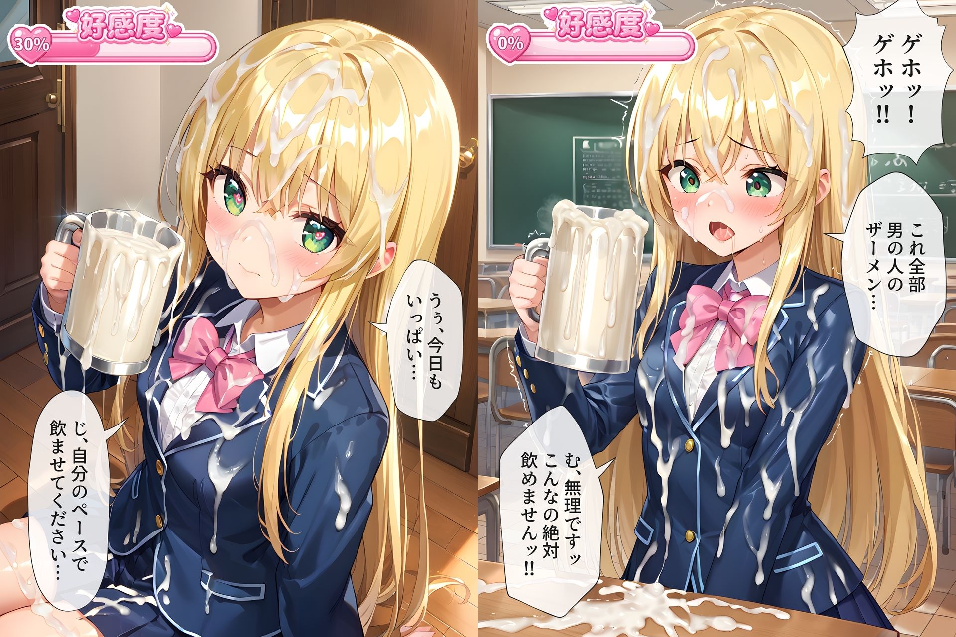 ザーメンジョッキのことが段々好きになっちゃう女の子たち サンプル3ページ目
