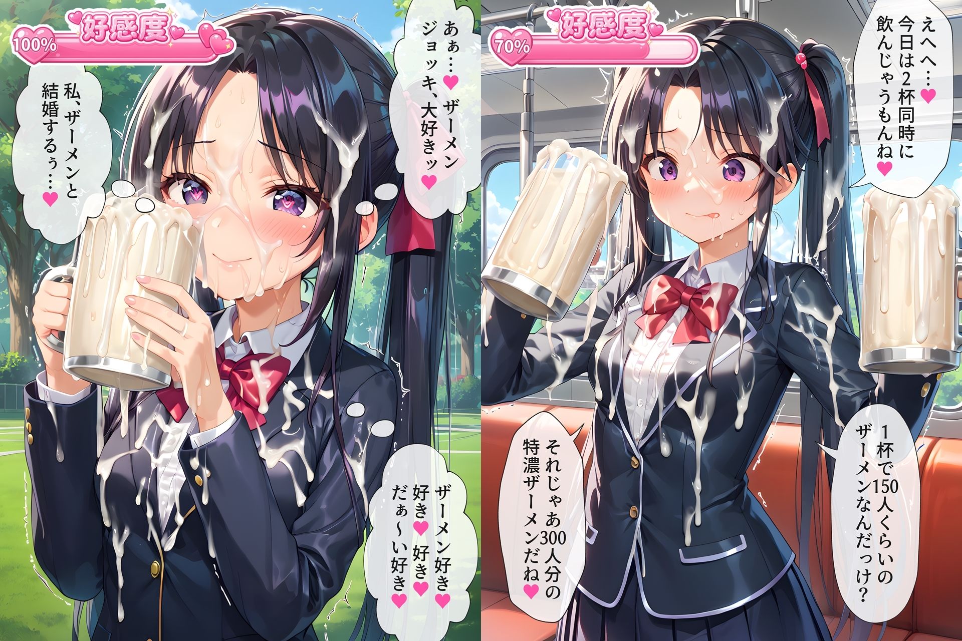 ザーメンジョッキのことが段々好きになっちゃう女の子たち サンプル6ページ目