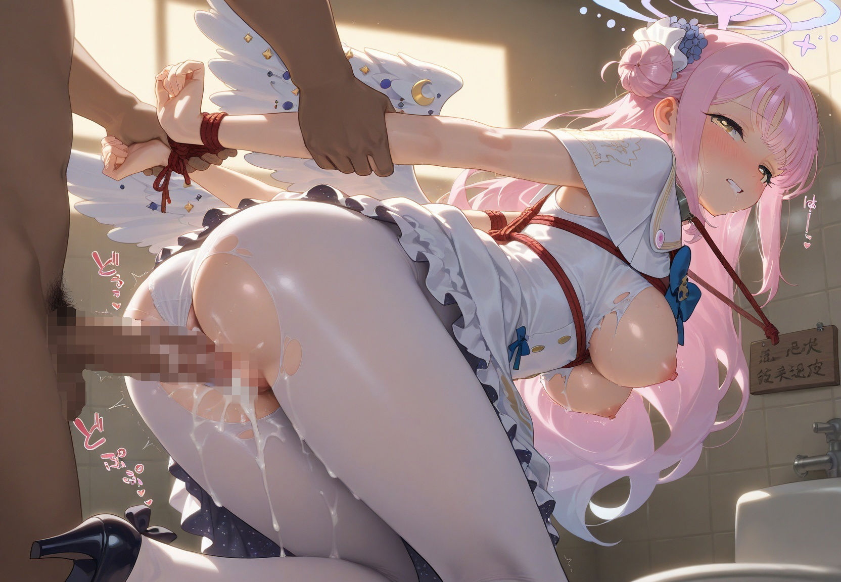 清楚JK彼女が文化祭で「全員の精液受けます」って公衆便器化www ブ〇ーアーカイブ02 サンプル7ページ目