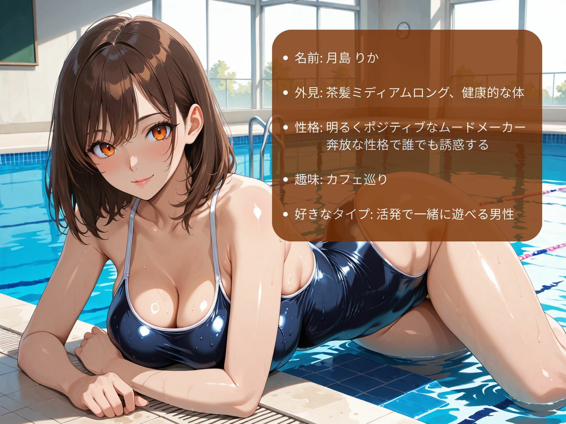 清純系巨乳JKのスク水逆NTR 〜彼女持ちの男を誘惑セックス〜  【4K高画質アニメ】 サンプル4ページ目
