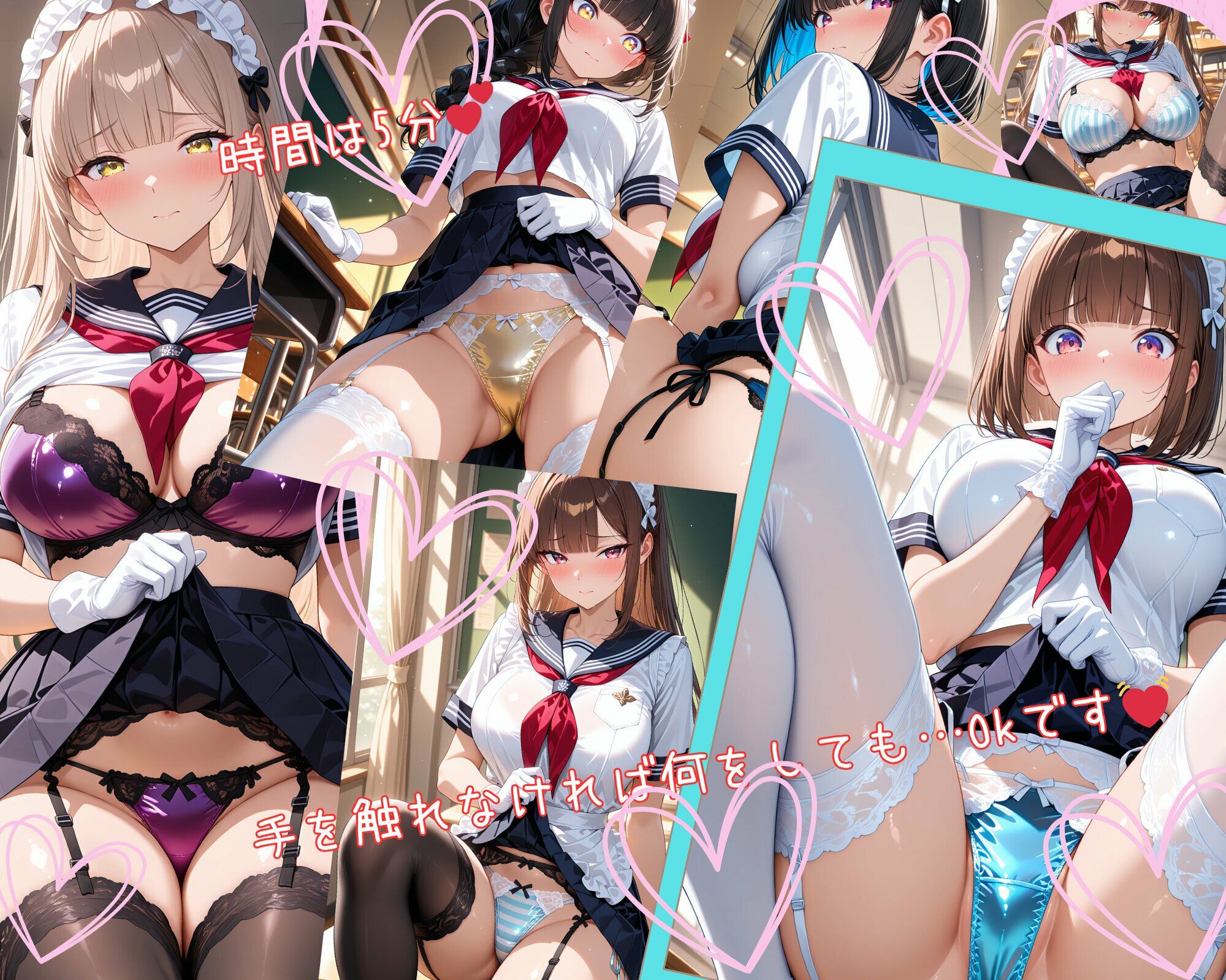 学園祭のセーラーメイドカフェ  パンツ見せサービス サンプル7ページ目