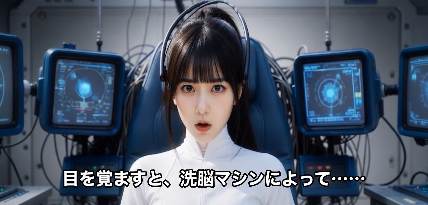 洗脳マシンでヒロインが悪の女幹部のものへと変わる話 サンプル2ページ目