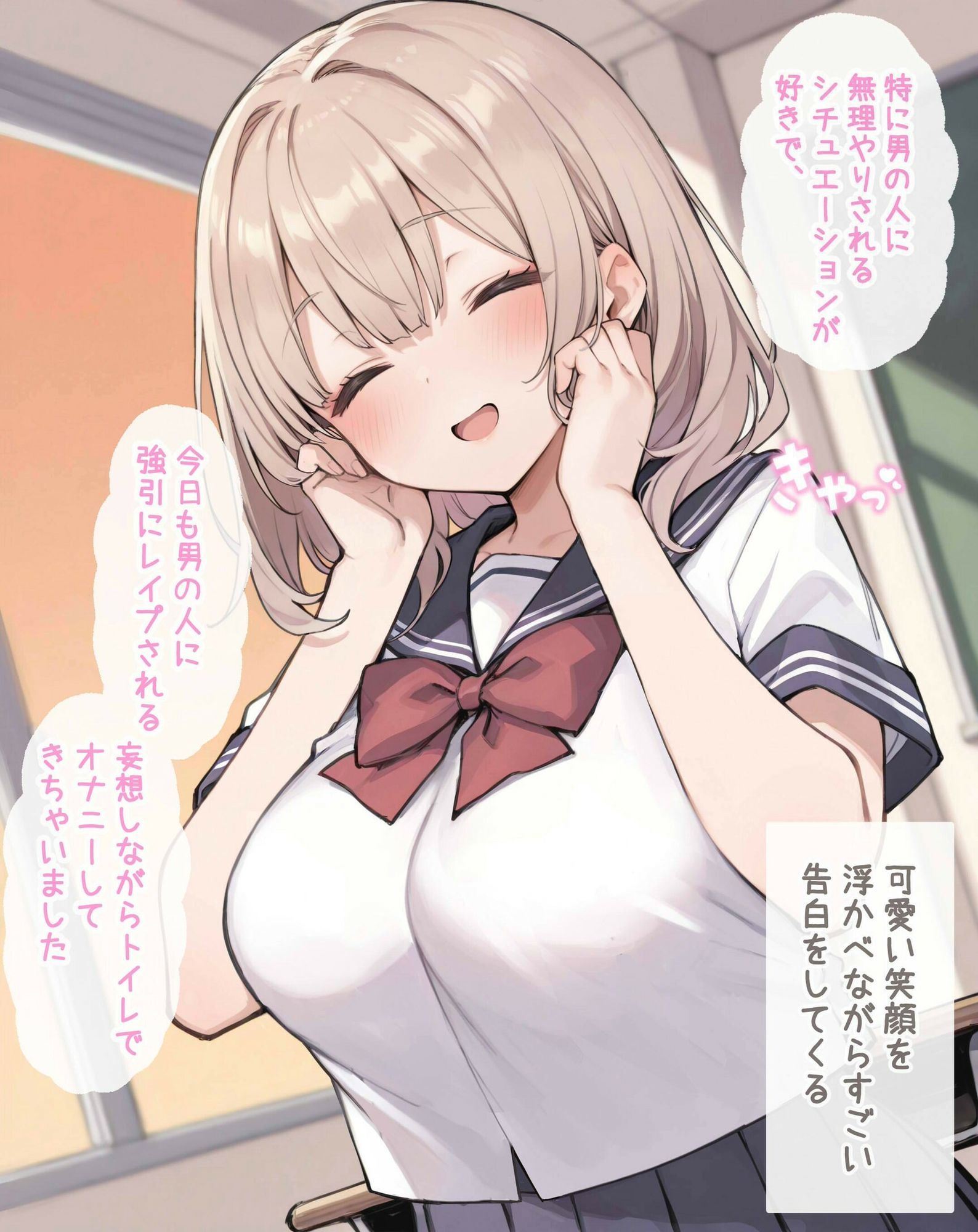 レ●プ願望強めの後輩JKからセックス懇願される サンプル1ページ目