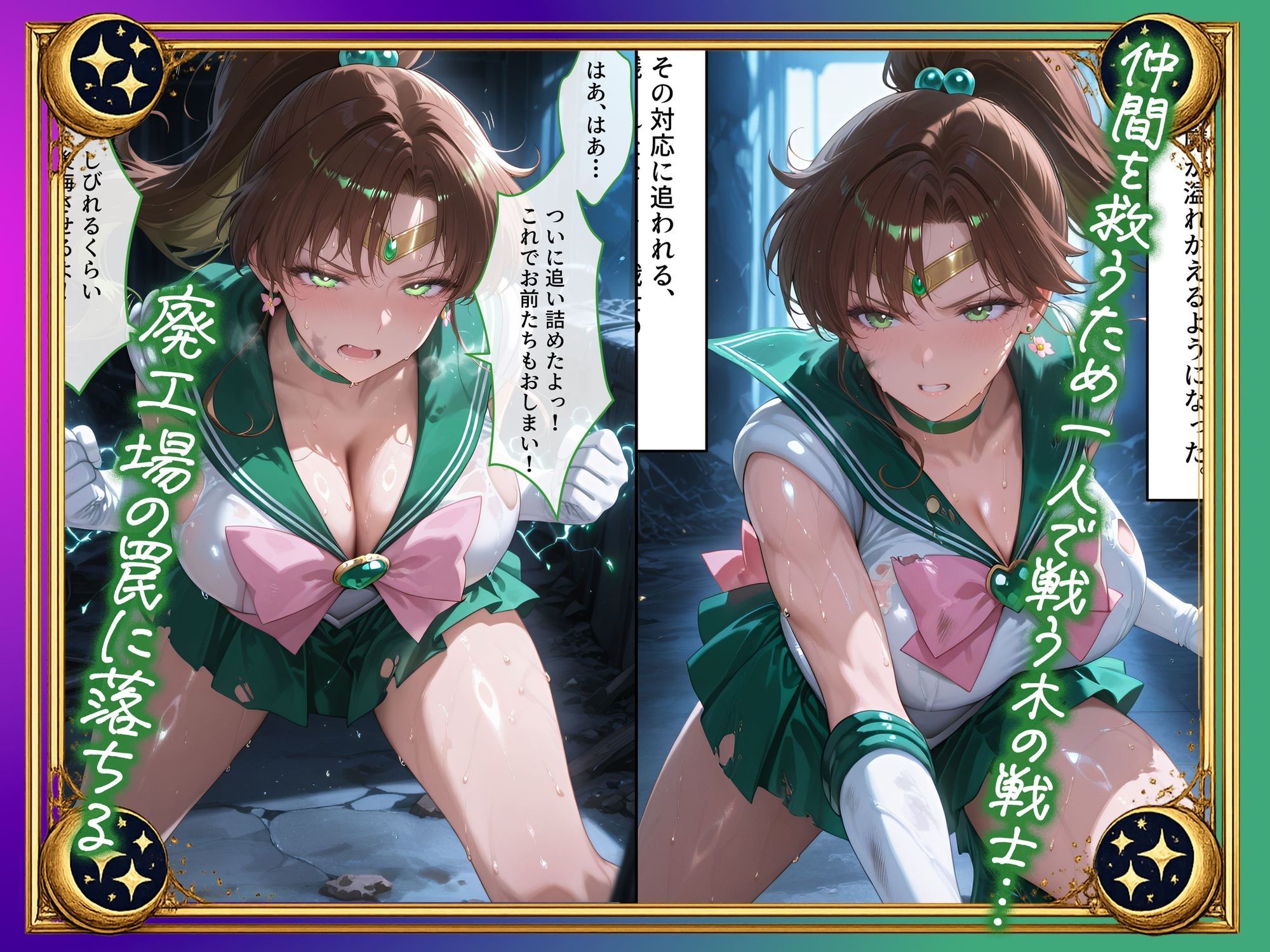 【セリフ付】悪魔に敗北〜快楽堕ちさせられた木の戦士編〜 サンプル1ページ目