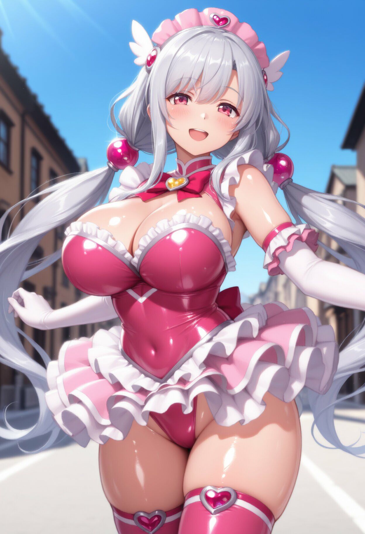 【悪堕ち×淫紋】銀髪褐色の爆乳魔法少女。淫らな肉厚ボディで夜の街を彷徨い、見知らぬ男に搾り尽くされる サンプル2ページ目