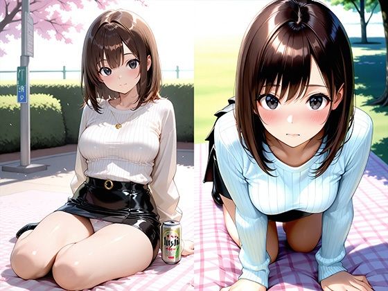 先輩と花見で二人きりになって止まらなくなった話 サンプル2ページ目